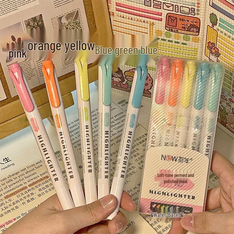 Double-Ended Fluorescent Pens, 30 Vibrant Colors - Non-Bleeding for Student Planners & Highlights