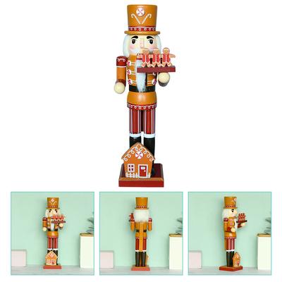 Scene Nutcracker Ornament Christmas Decorations Wooden Gingerbread House Chef Figure