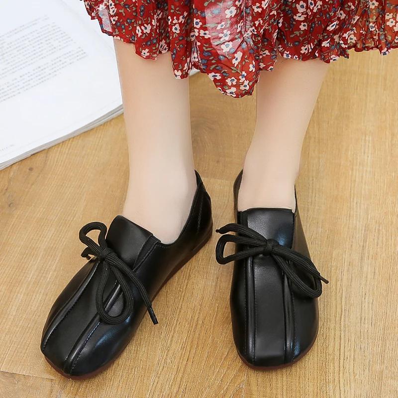 

Новые женские туфли-лоферы с круглым носком, на шнуровке, однотонные туфли, женская обувь из искусственной кожи, повседневные весенние туфли на плоской подошве с нескользящей подошвой, женские туфли Zapatos 37