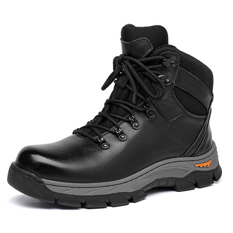 Snow boots winter men's thick-soled warm shoes men's cotton shoes with integrated fur men's outdoor Northeast cold-proof large cotton shoes