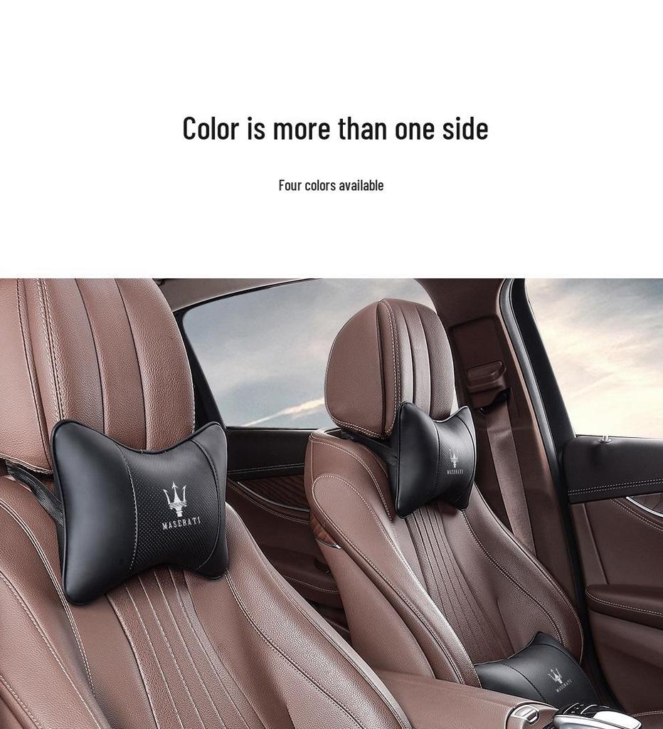 Maserati Car Headrest Neck Pillow & Lumbar Cushion for Ghibli, Quattroporte, Levante