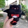 [Cute Interest] Black and White Twin Cat Doll Pendant Cute Cartoon Doll Girl Plush Keychain