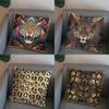 2D Colorful Geometric Leopard-Printed Pillow Cover Pattern Cushion Cover Suitable For Sofa Bedroom Car Pillow Cover