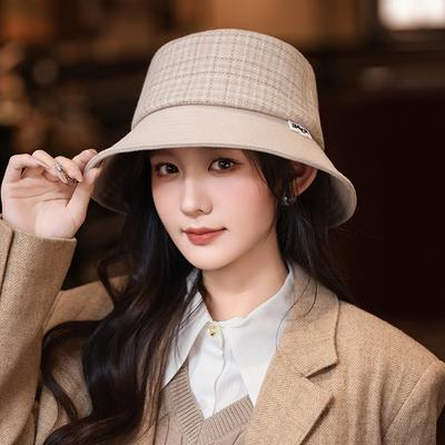 Britiška retro universali languota žvejo kepurė moterims rudenį ir žiemą, kasdienė, veidą atidengianti maža dubenėlio kepurė, lauko vėjui atspari ir šilta kepurė