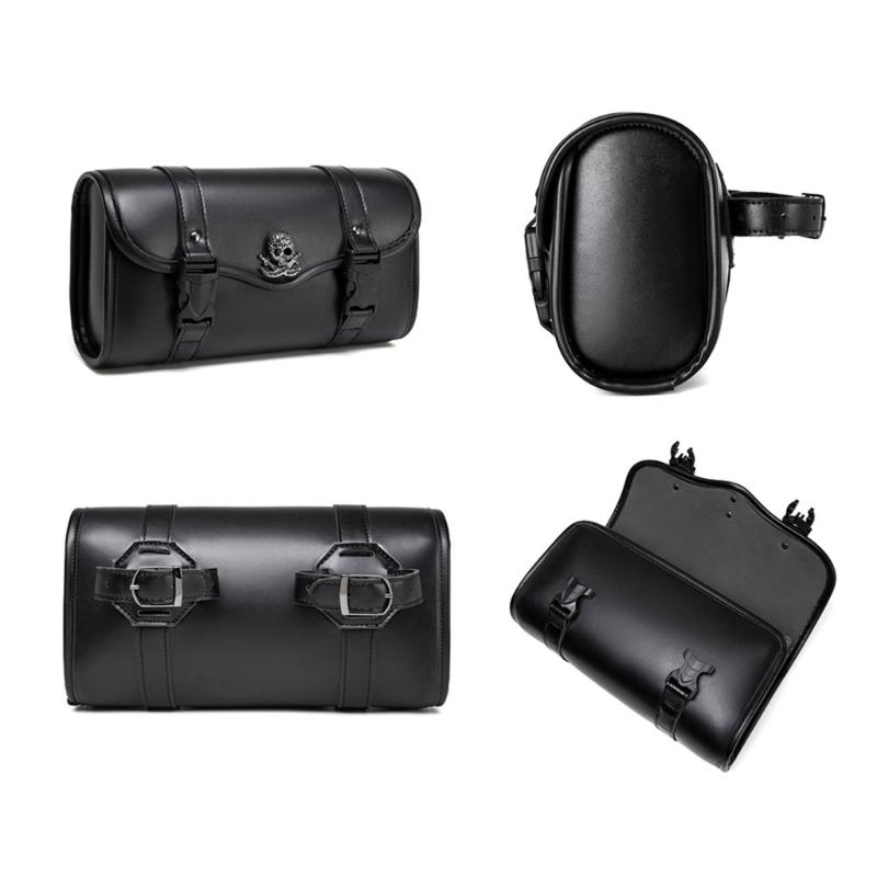 Motorcycle Front Fork Tool Bag PU Leather Saddlebag Suitable for Bikers Storage Needs, Daily Commute, Handlebar Storage