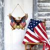 4 juli Hangend Deurbord, Patriotische Houten Onafhankelijkheidsdag Deurhanger, Rustiek Rood Blauw Wit Amerikaans Bord voor Memorial Day Voordeur Decor