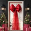 Holiday Bow Backdrop Festive Festive Door Ornament Christmas Door Display Bow Shape Party Door Background For Indoor Decoration