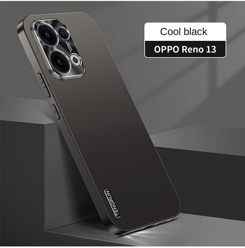 Per OPPO Reno 13 13 Pro Custodia per Telefono con Vernice Metallizzata Opaca Streamer Anti-Caduta Anti-Impronte Digitali con Foro
