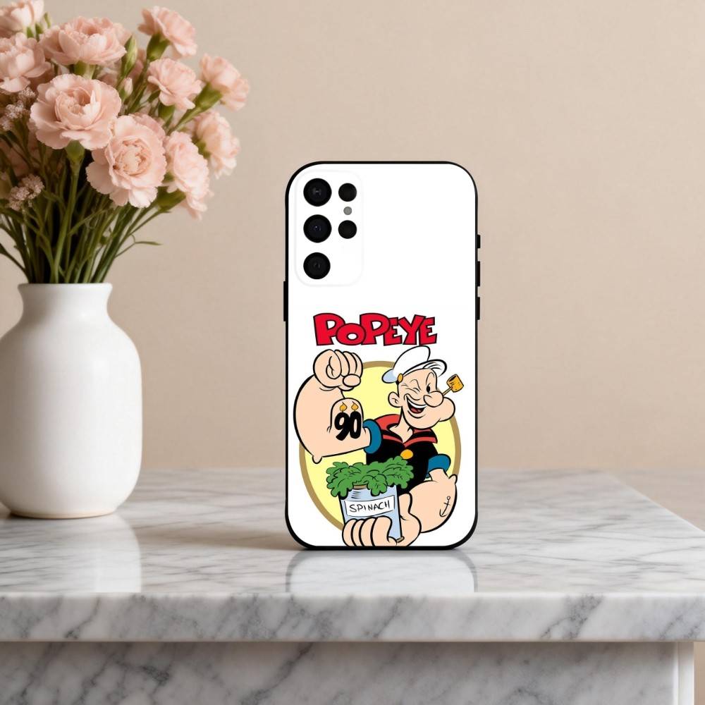 C-Cartoon C-Character P-Popeye-E  Phone Case For Samsung S25,S24,S21,S22,S23,S30,Ultra,S20,Plus,Others Soft Black Cover