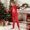 Family Matching Christmas Pajama Sets with Neck Long Sleeve Tops and Pants for Parents and Kids