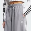 Adidas Originals Striped Logo Drawstring Loose Wide-Leg Knit Sports Pants Women bottoms Gray JD3389