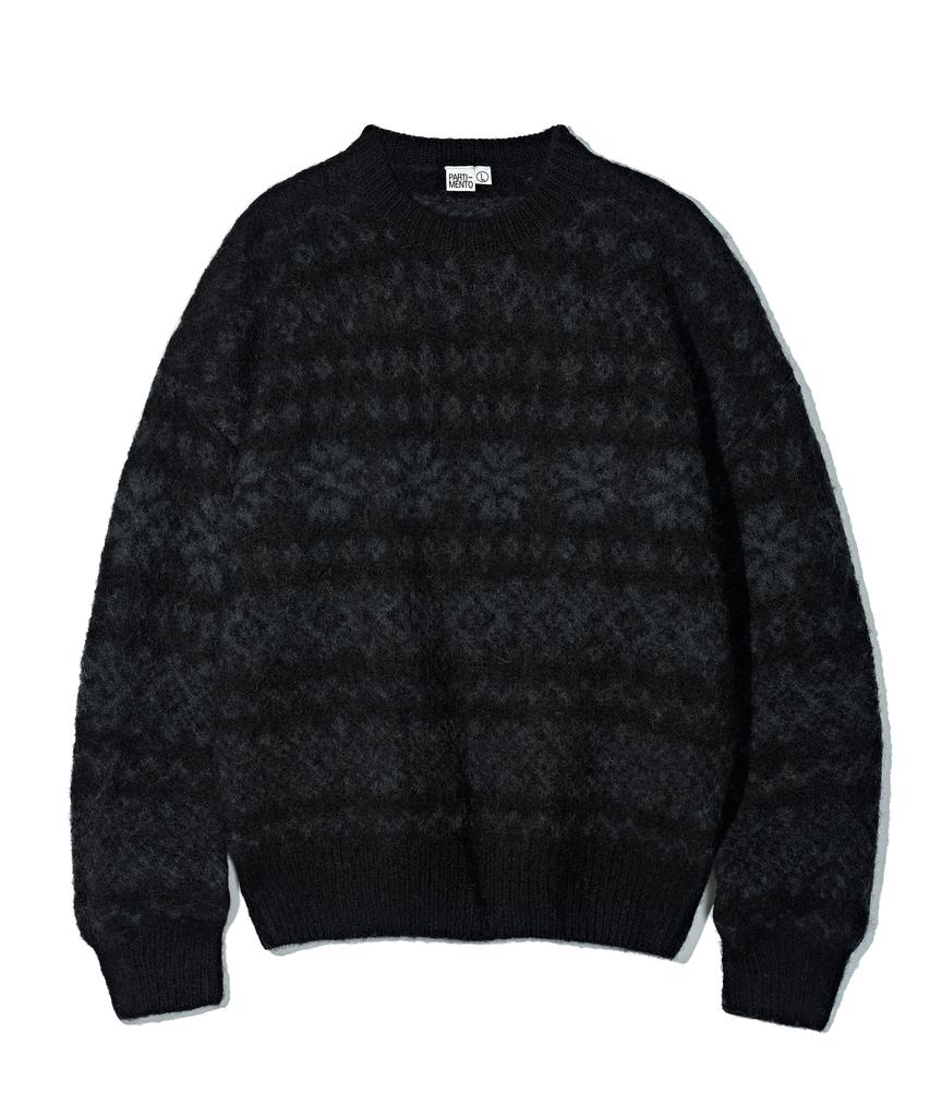 PARTIMENTO 100% Wool Nordic Knit Black