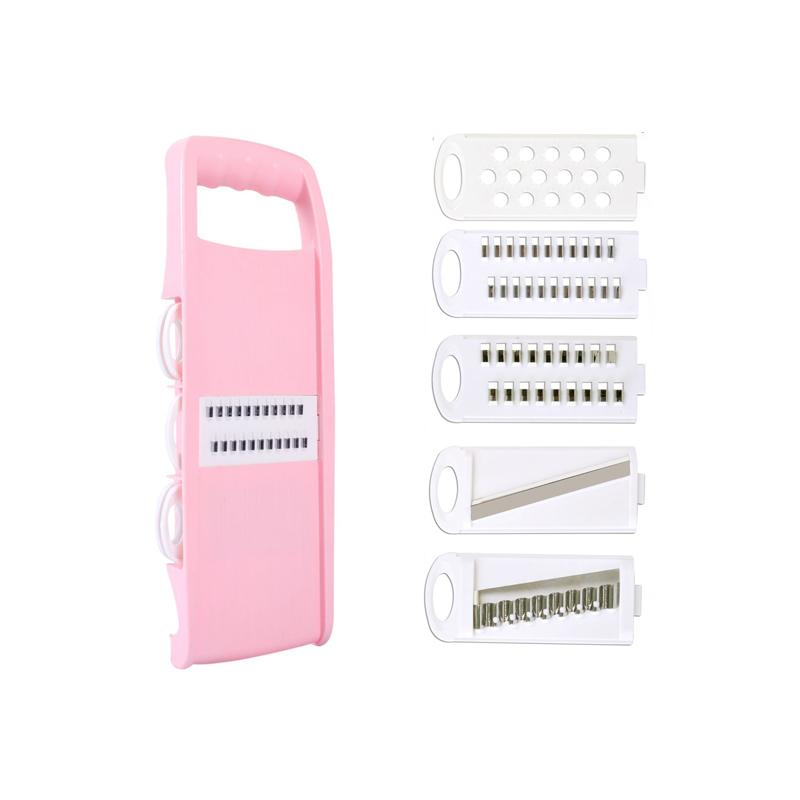 

5 в 1 овощерезка для фруктов многофункциональный ручной измельчитель овощей терка для резки картофеля лука овощерезка кухонный гаджет розовый