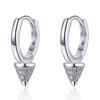 Luxury Shine Stamp 925 Sterling Silver Post Gold Plated Earrings Inlaid Boutique White Zircon Women Hook Drop Earrings Gift