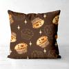 Brown Bakery Print Couch Throw Pillow Covers Set of  Polyester Sofa  Cushion Cov Headboard Pillow (Without Pillow Core