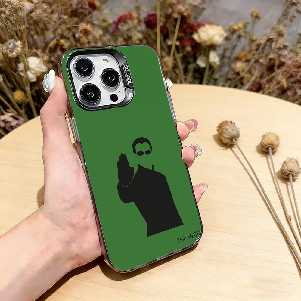 T-Die M-Matrix Handyhülle Für iPhone 17,16,15,14,13,12,11 Plus,Pro Max,XS,Farbig Silberbeschichtete Innenabdeckung