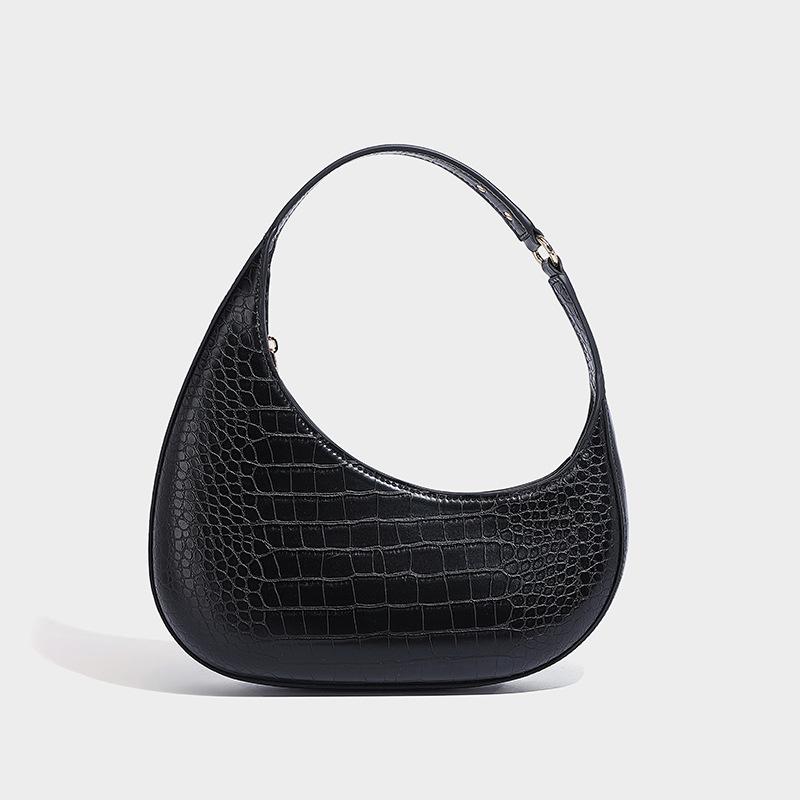 Fashion Autumn Winter New Niche Sailboat Design Single Shoulder Bag 2024 Trendy Versatile Commuter Crocodile Pattern Underarm Bag