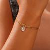 Emaille Gänseblümchen Anhänger Armband Goldfarbe Edelstahl Verstellbar Liebesknoten Doppelte Schlangenkette Damen Mode Schmuck Geschenk