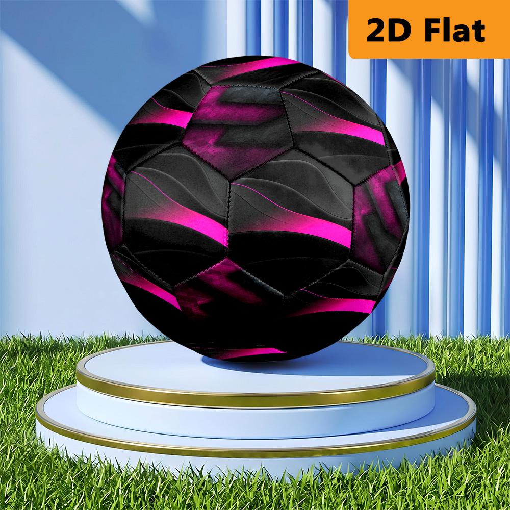 Black Pink Gradient Wave Size Soccer Ball High Elasticity Match Universal Unique Gift Purple Anime Art Football