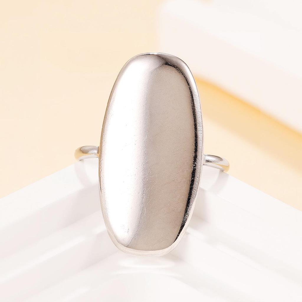 European & American Women's Stainless Steel Double Heart Geometric Open Ring