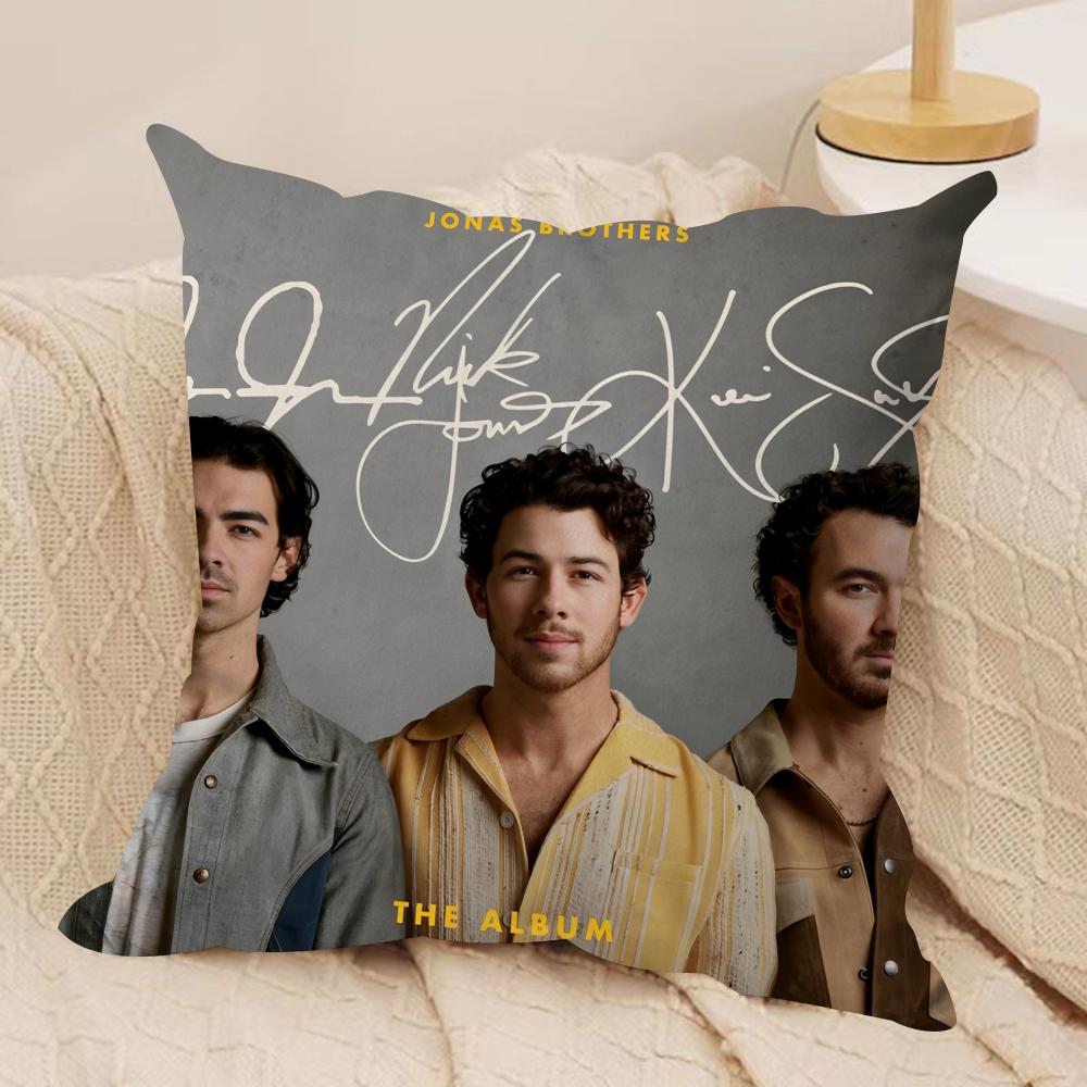 JJONAS BBROTHERS Cushion Cover Soft Plush Fabric DoubleSided Printed Sofa Cushion Cover for All Seasons Home Decor Gift