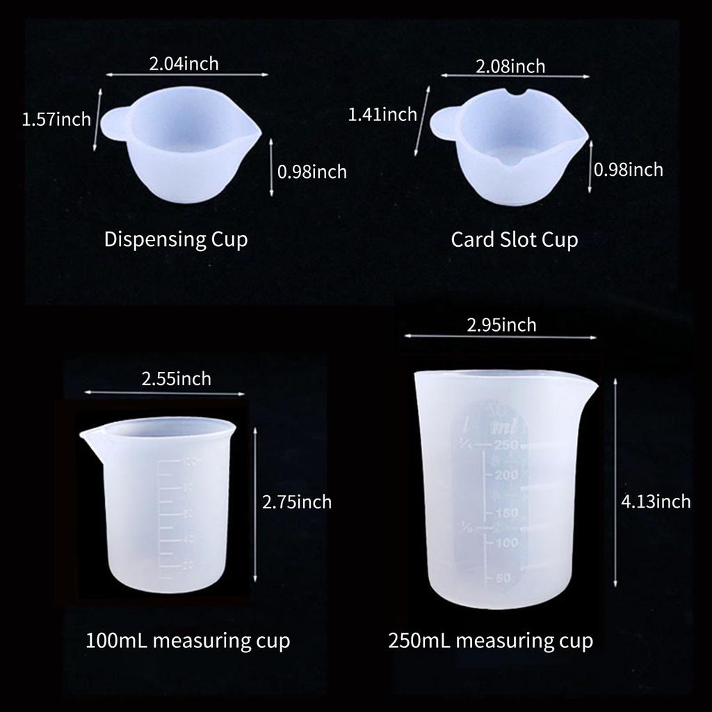 8PCS DIY Silicone Resin Measuring Cups Tool Kit 100  250mL Measure Cups Mixing Sticks Spoon for Epoxy Resin Mixing Molds Jewelry Making for Adults