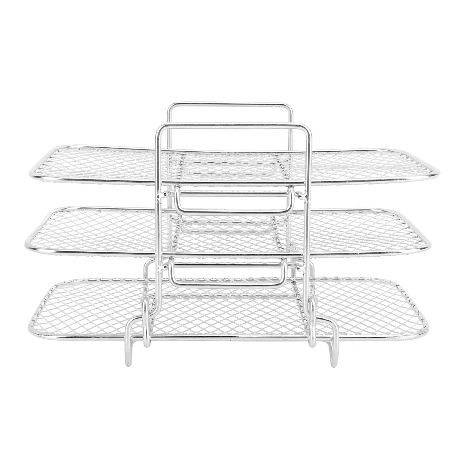 Konnwei Unisex Rejilla Para Freidora De 3 Capas Acero Inoxidable Apilable Rejilla Para Asar 3 Niveles Rejilla Para Hornear Para Uso Doméstico