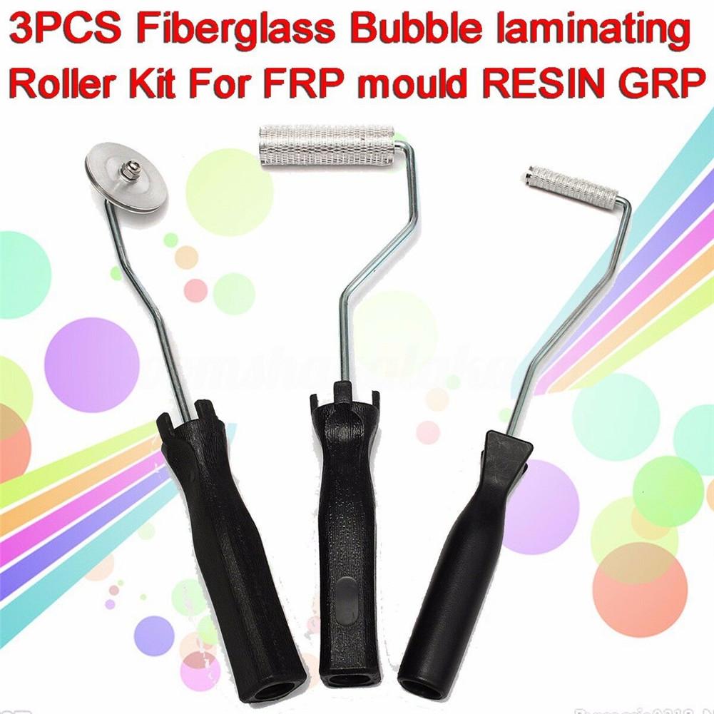 UK 3Pcs//Set Aluminum Fiberglass Bubble Laminating Roller Tool Kit 50//74//48mm