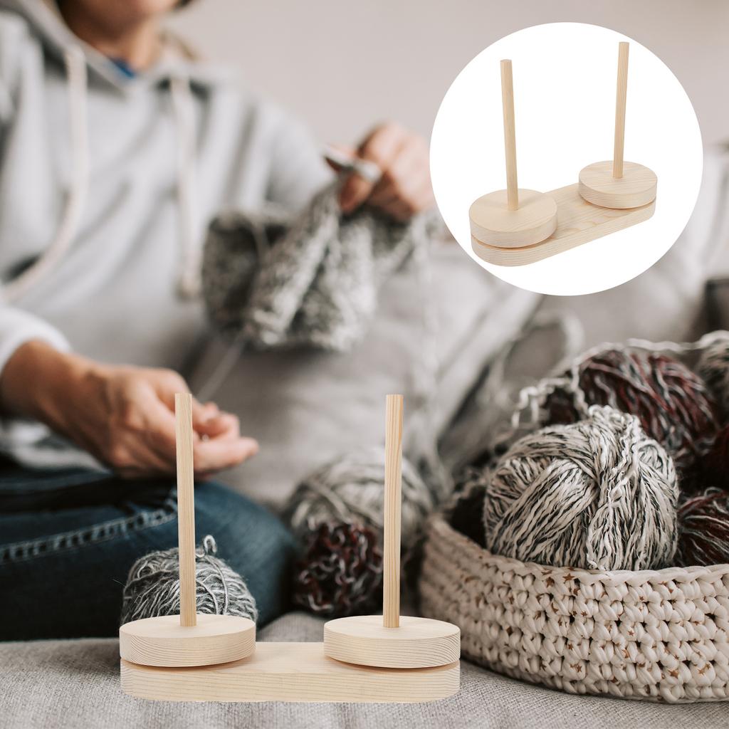 Wickelwolle Spule Strickwerkzeug Nähgarnhalter Garnorganisator Zubehör Holz Drehständer