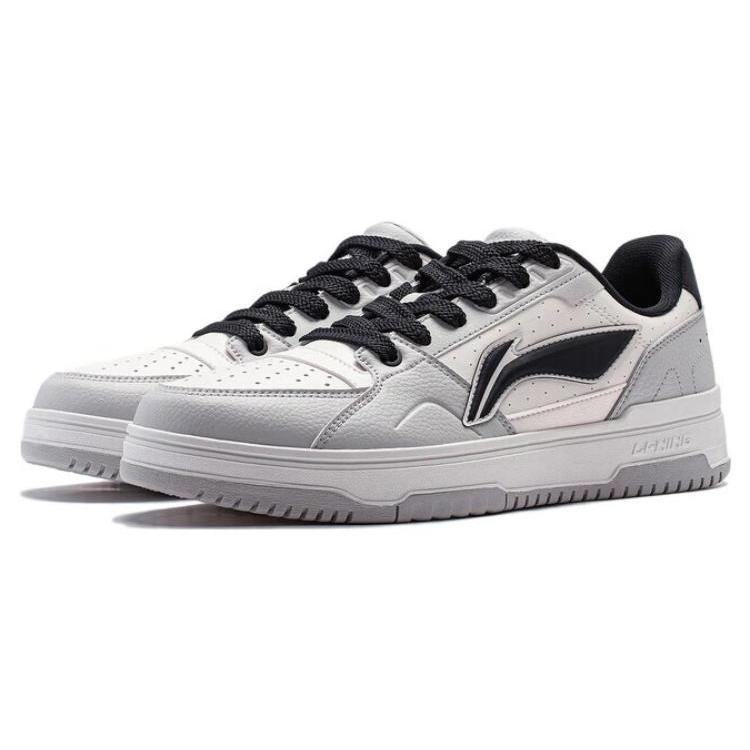 Li Ning Tianji 2.0 Soft Cushioning Low top Skateboard Shoes Men's White Gray Black AGCT345-1