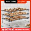 Net Mat 3 Layer Cake Cooling Rack Stackable Non Stick Baking Tray Foldable Oven Safe Barbecue Shelf Baking