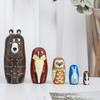 Wood Girls Russian Doll 5Pcs/Set Puppy Nesting Dolls Handicrafts Wooden Stacking Dolls  Xmas