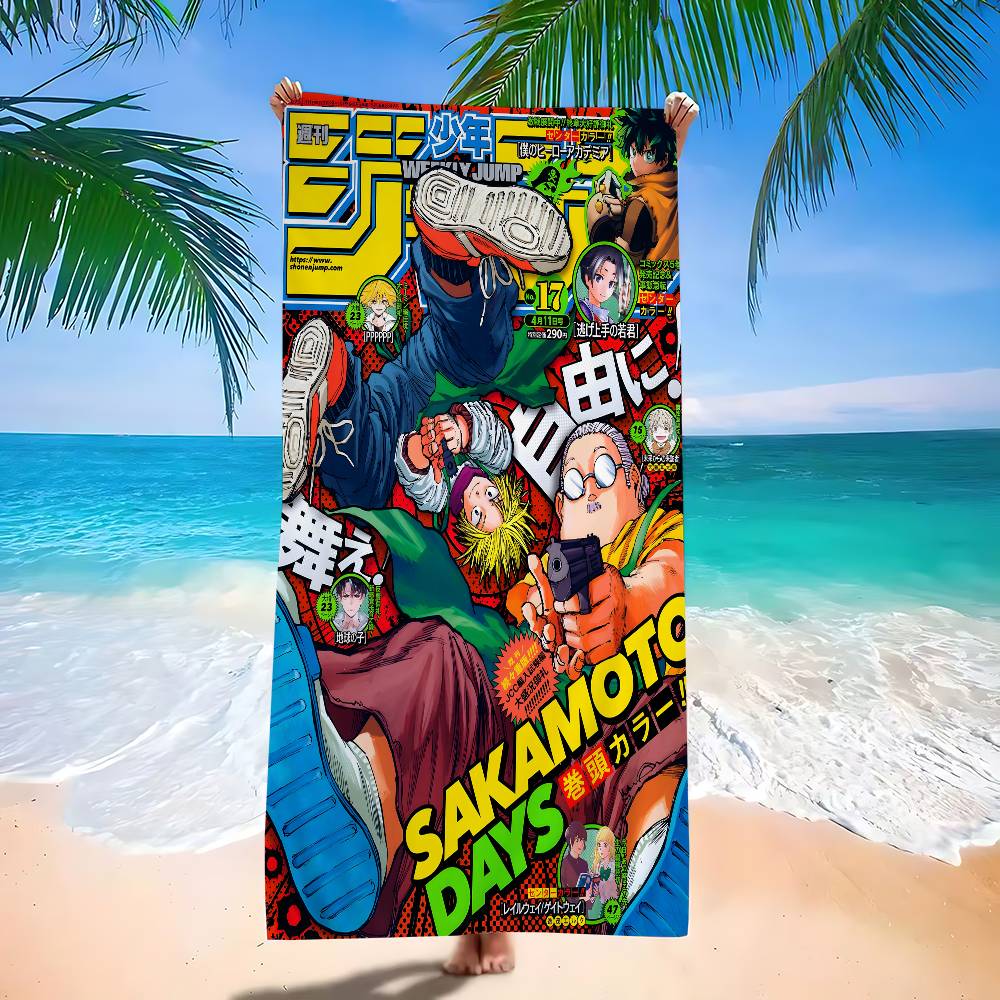SAKAMOTO DAYS Anime Big Microfiber Beach Towels Quick Dry Towel Sand Beach Towels Pool Towel For Travel Swim Pool Yoga