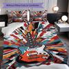 1PC Music, Guitar Theme Bedding Quilt Set Quilt Cover Pillowcase Home Decoration Birthday Gift (1 * Duvet Cover + 2 * Pillowcase, Without Core)