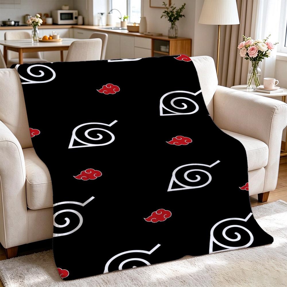 Naruto'S Akatsuki Members Theme Cute Flannel Blanket Machine Washable Fleece Blanket For Living Room Sofa Balcony Home Decor New Year Gift