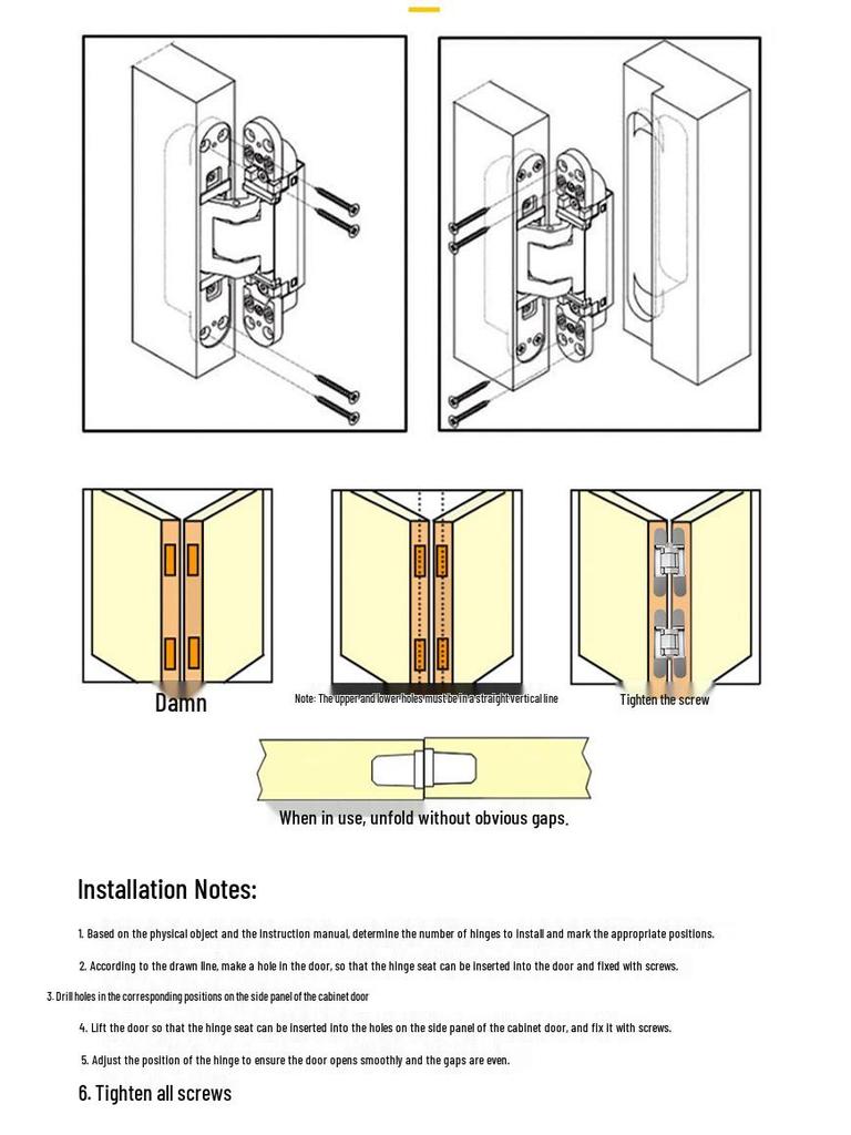 80KG Adjustable Concealed Zinc Alloy Hidden Door Hinge