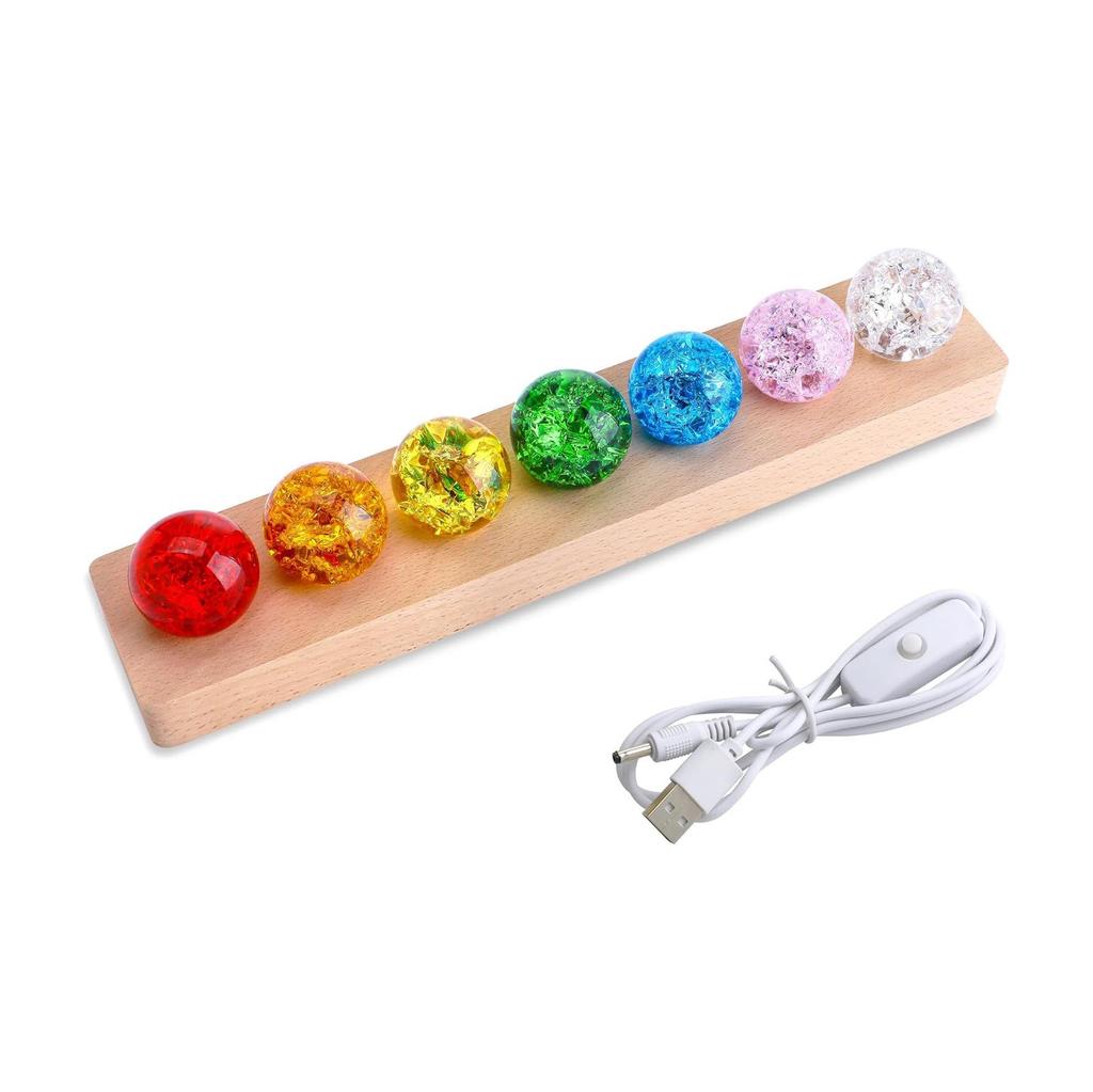Seven-Color Crystal Glass Ice Crack Ball Fountain Decor