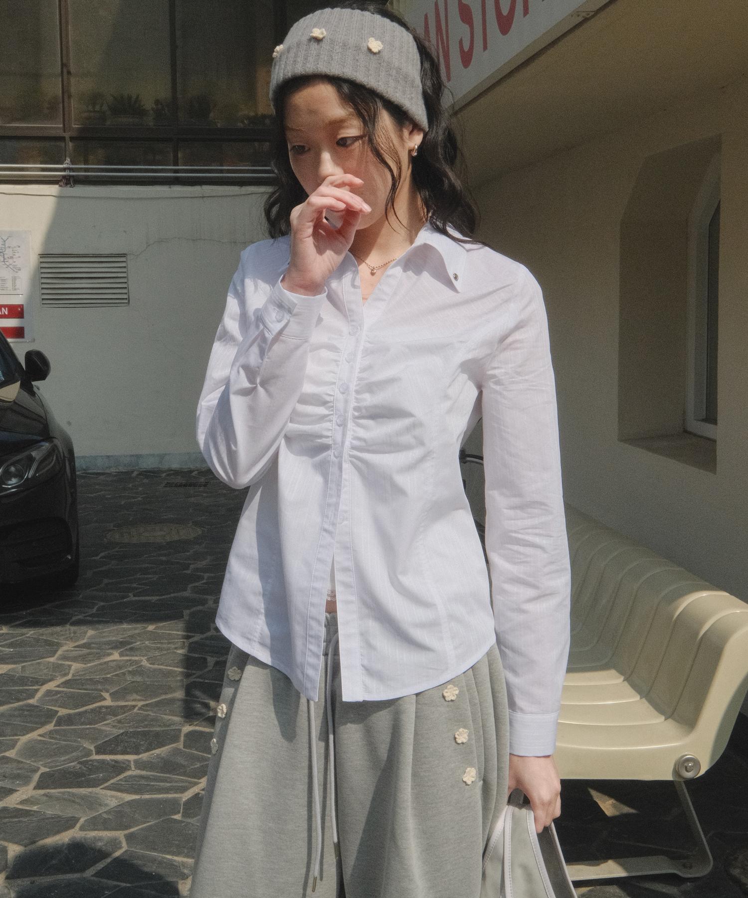 Si Wol 107 Silky Jacquard Shirt (White) White