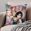 GirlGroup Kpop KKISS OF LLIFE Cushion Cover Pillowcase Antidustmite Invisible Zipper Short Plush Sofa Cushion