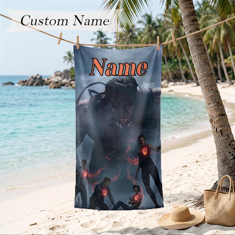 Dead by Daylight Strandtuch mit individuellem Namen, personalisiertes weiches Handtuch für Schwimmen, Strand, Reisen