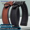 Italy Genuine Leather Skin Watchband For Any Brand Watch Soft Waterproof Rubber Bottom Strap Men Bracelet 19mm 20mm 21 22mm 23mm