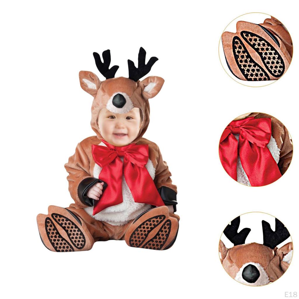 Baby Weihnachtskostüm Kuschelig mit Mütze Weiches Verkleidungs-Halloween Säuglings-Strampler S Weihnachtsmann