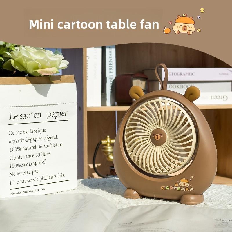Kapibara Desktop Fan Portable Usb Rechargeable Quiet Office Table Fan For Camping