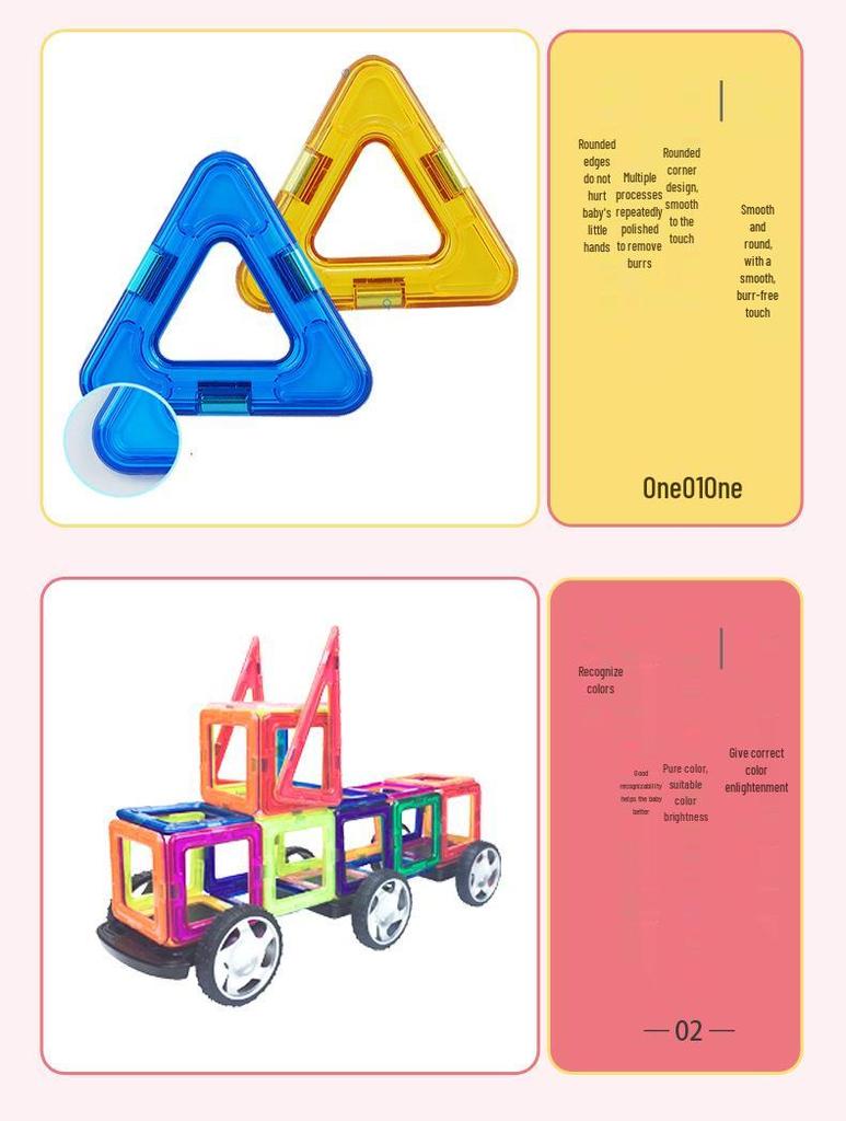 Stained Glass Magnetic Tile Building Blocks - Children's Educational Toy Set for Creative Play