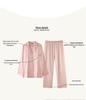 Women's Ice Silk Pajama Set: Spring & Autumn Long Sleeve, Light Luxury Style, Suitable for Indoor & Outdoor Wear.
