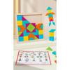 Wood Puzzle Block Geometric Shape Toddler Puzzle Early Learning Education Jigsaw Puzzle Montessori Geometric Buckle Board Game