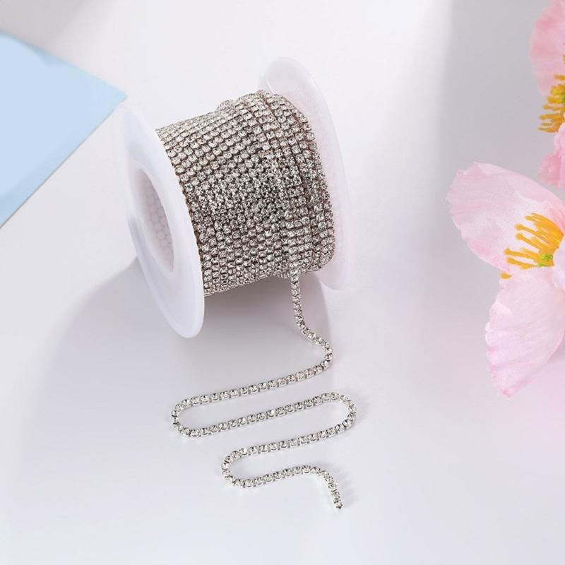 Rhinestones Close Chain Sew On Glass Rhinestones Trim Rhinestones Chain Rhinestones Cup Chain for DIY Craft Decorations