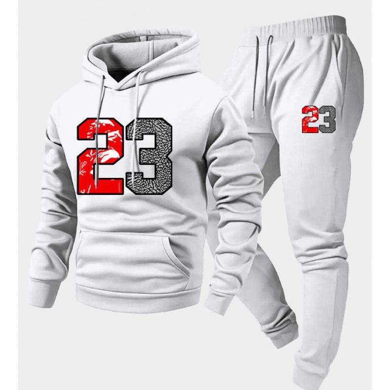 

Annual Hot Loose Casual Trend Men s 23 Hoodie Set XL белый