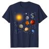 Nuestro Sistema Solar, Camiseta de Educación Científica Camiseta Gráfica para Amantes del Espacio Top Atuendos de Astronomía Blusas de Manga Corta Hobbies Idea de Regalo
