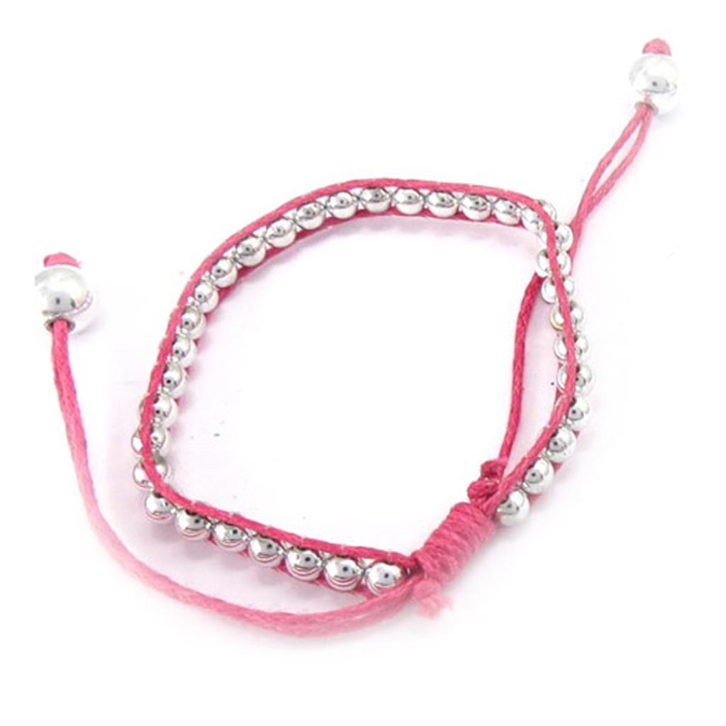 Les Trésors De Lily [R5289] - Ethnic Bracelet 'Kilimanjaro' Pink Silver - 5 Mm